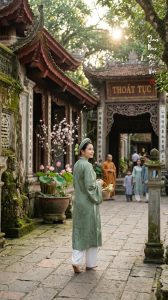 Áo Dài Đi Chùa Sắc Việt: Nét An Yên Thoát Tục Chốn Cửa Thiền