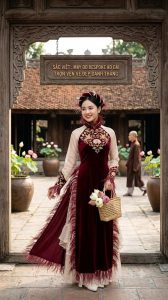 Áo Dài Đính Lông Vũ Ở Sắc Việt: Nét Kiêu Kỳ Cho Nàng Dự Tiệc