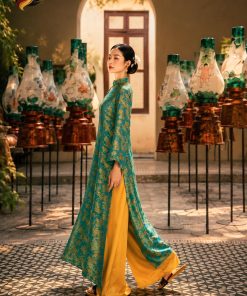 Áo Dài Tơ Vân Thiên Thanh Dạ Yến